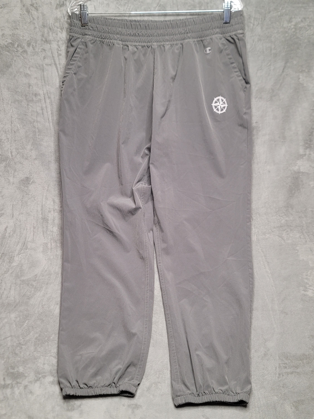 Champion Light Gray Men's Jogger Pants with Compass Logo